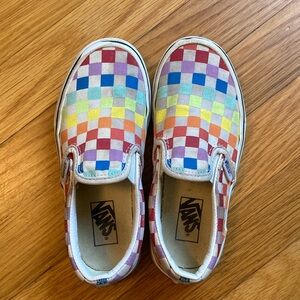 Vans Kids Colorful Checkerboard Slip-On Sneakers